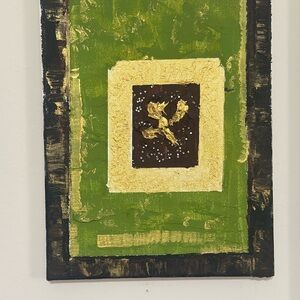 Abstract Green and Gold Canvas Art